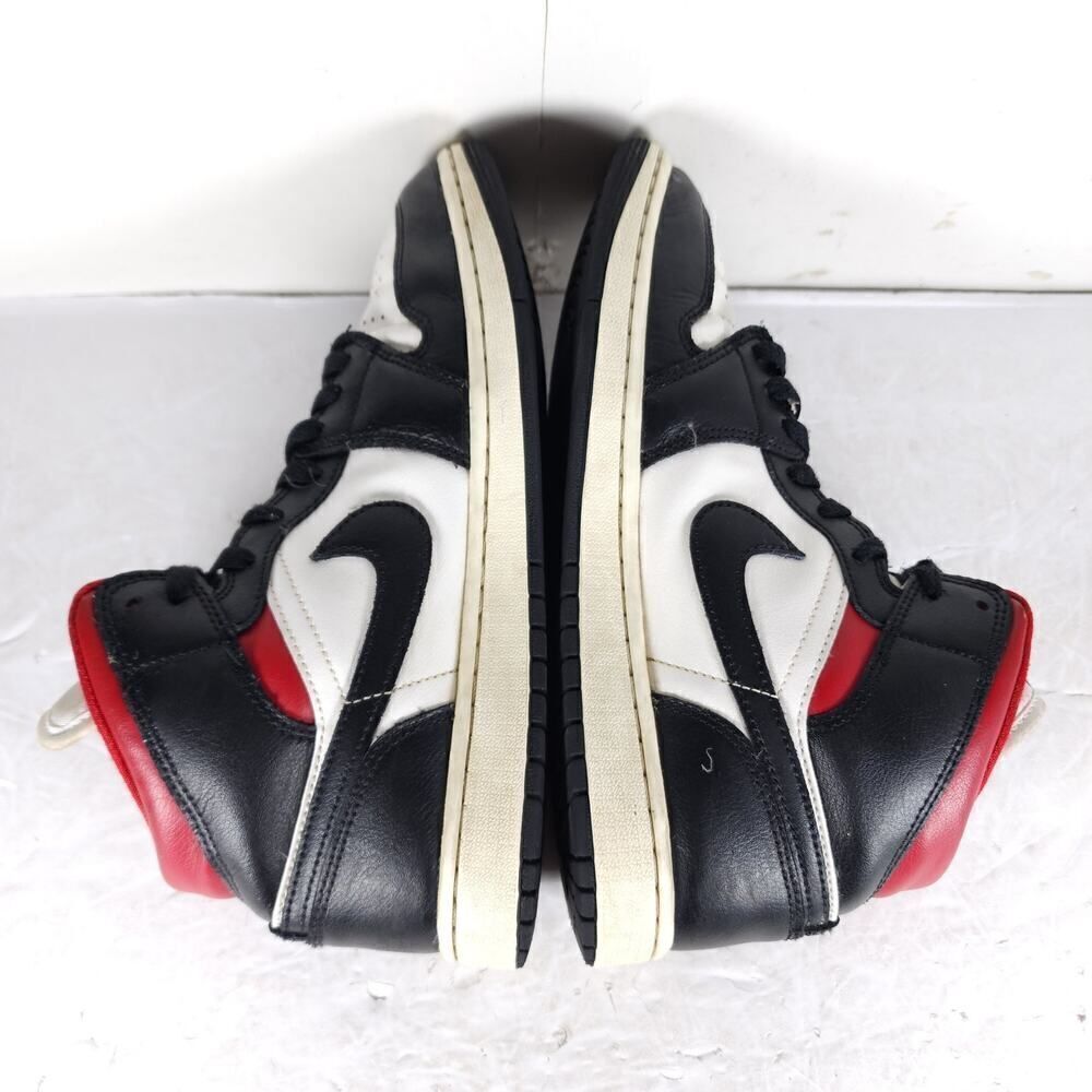 Nike Women’s Jordan 1 US9,5 Black Sail Gym Red Mid Top Sneakers Shoes BQ6472-061 - Picture 9 of 16